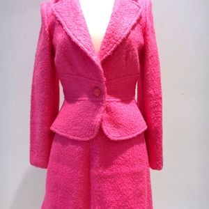 Milly NY, Vivid Pink Boucle Skirt Suit 10
